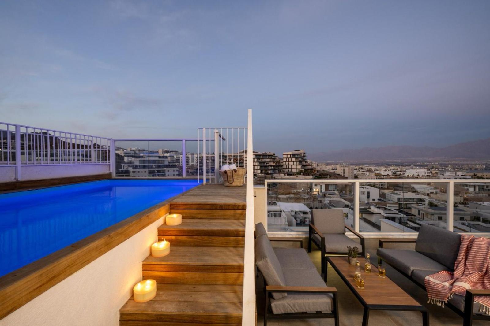 Mountain And Sea View - Penthouse With Private Pool Apartment Eilat Ngoại thất bức ảnh